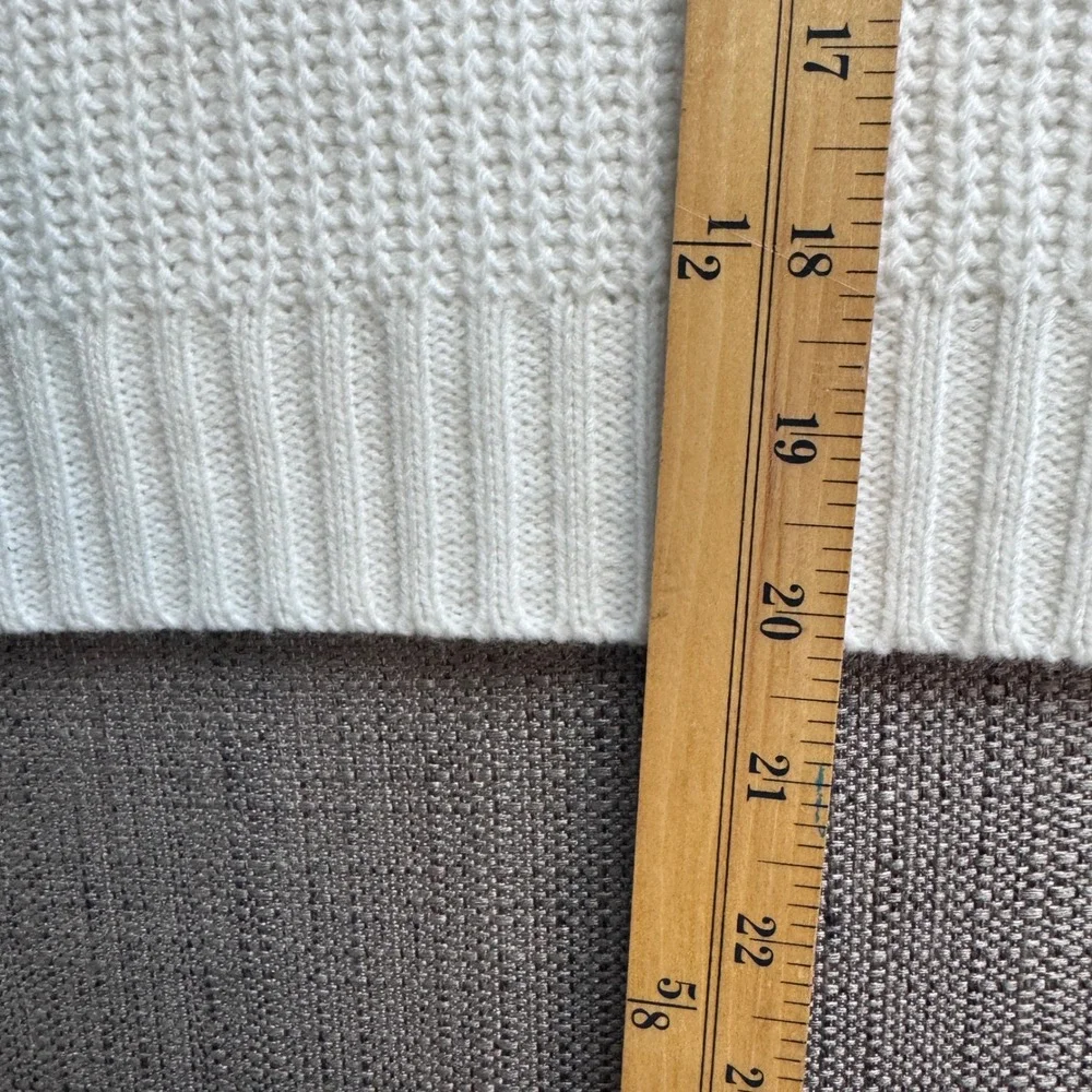 SO Goods For Life Gray White Striped Polo Collar Henley Knit Sweater Womens L